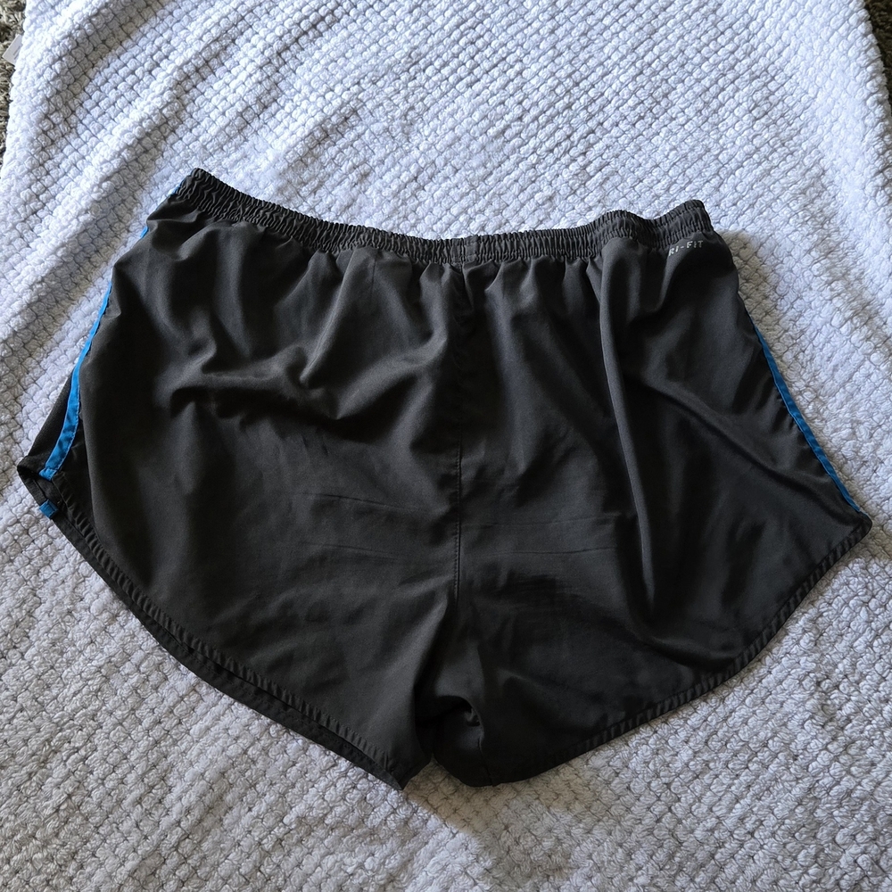 Nike Black Running Shorts with Blue Stripes - Picture 4 of 5